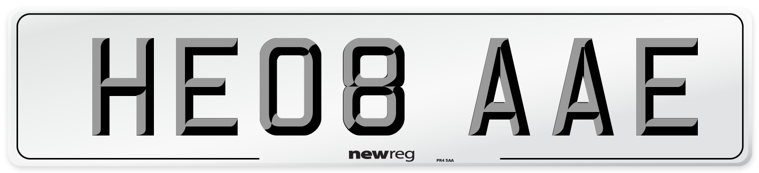 HE08 AAE Number Plate from New Reg